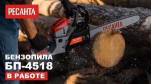 Бензопила @ResantaTM БП-4518 в работе