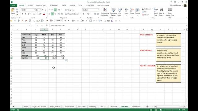 How To Create Standard Deviation Error Bars In Excel смотреть онлайн