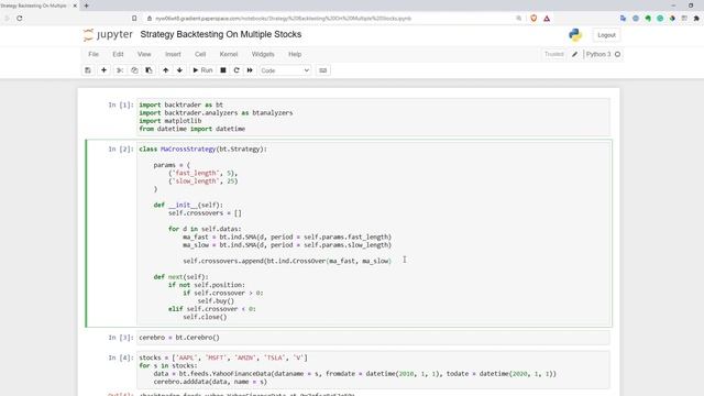 Running Backtesting for Universe of Stocks in Python with Backtrader