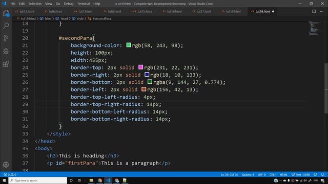 CSS Tutorial: Borders and Backgrounds | Web Development Tutorials #19