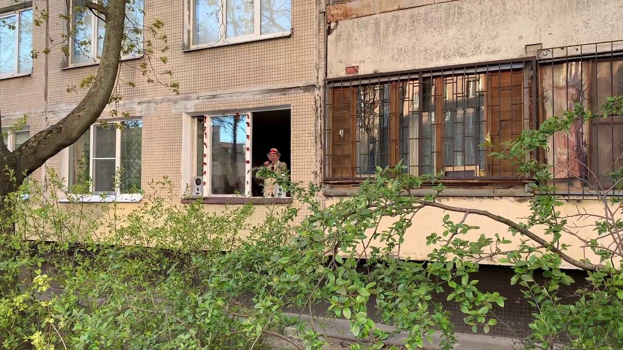 В Купчино ветеран спел из своей квартиры | День Победы смотреть онлайн