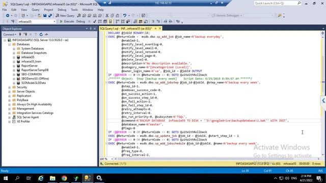 Backup auto database SQL auto sync google drive