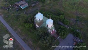 Аэросъемка церкви Космы и Дамиана (с. Кокрять, Ульяновская обл.)