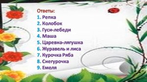 Игра по русским народным сказкам "Отгадай меня по сказке"