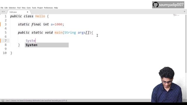 #9.1 Final Variable in Java -  Final Keyword | Explanations | Coding | Part 1 | Println