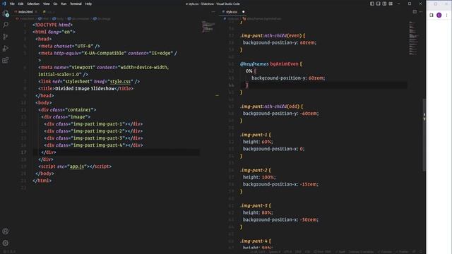 Split Image Slideshow with HTML, CSS, and JavaScript смотреть онлайн