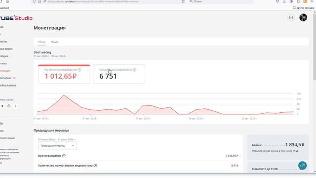 Монетизация RUTUBE. Пояснения. 08.2024
