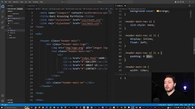 12 | CREATE A WEBSITE MENU BAR IN HTML | 2023 | Learn HTML and CSS Full Course for Beginners