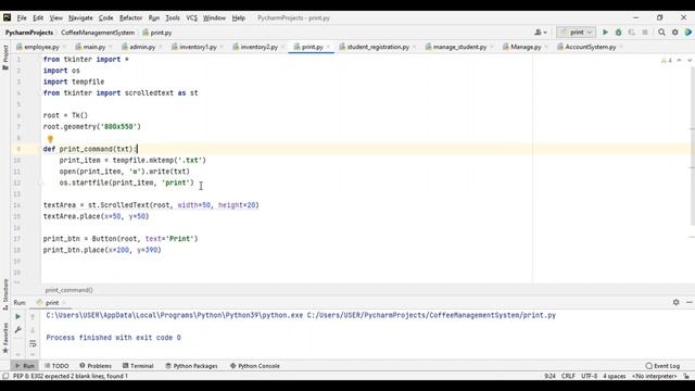 How to make a Print Out | Print Hard Copies directly from Python Tkinter tutorial