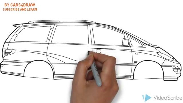 How to Draw a Toyota Previa / Как нарисовать Toyota Previa смотреть онлайн