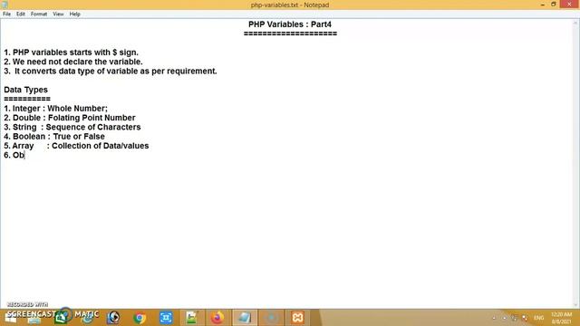 PHP Full Course | PHP for Beginners | PHP Complete Course |  PHP Tutorial |  PHP Variables