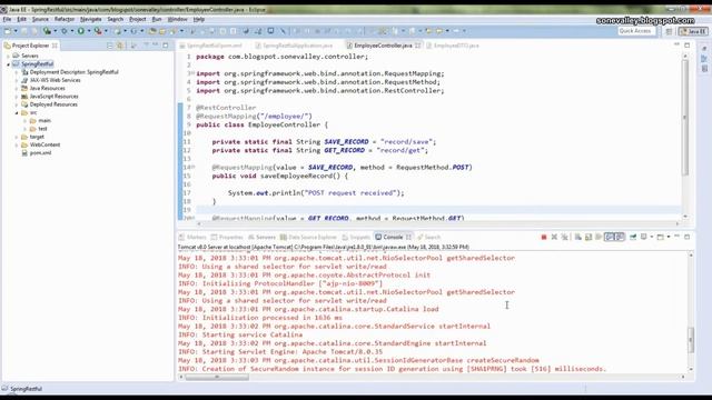 Spring Boot RESTful Web Service on Tomcat Server смотреть онлайн