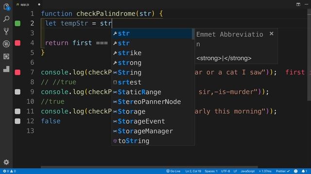 Javascript Challenges - Regex Palindrome