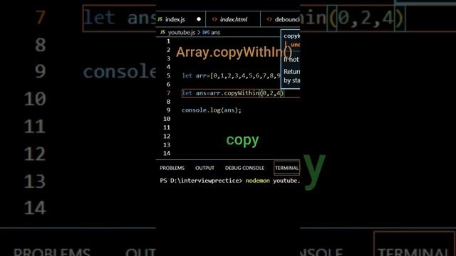 #array copyWithin() method in javascript.