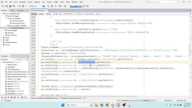 #5 (Part 2)Java Swing Registration Form with JDBC MYSQL Database Connection |PreparedStatement|1080