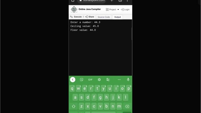 program to demonstrate the use of Math.ceil and Math.floor library functions
