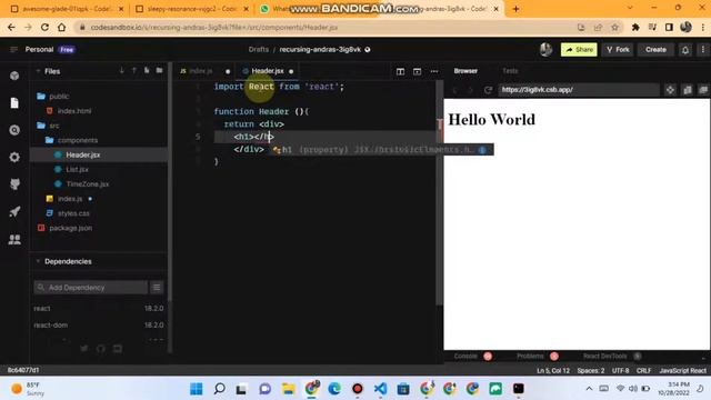 React Development for Beginners | 0 - Hero | Complete course Using Code sandbox | Part 1