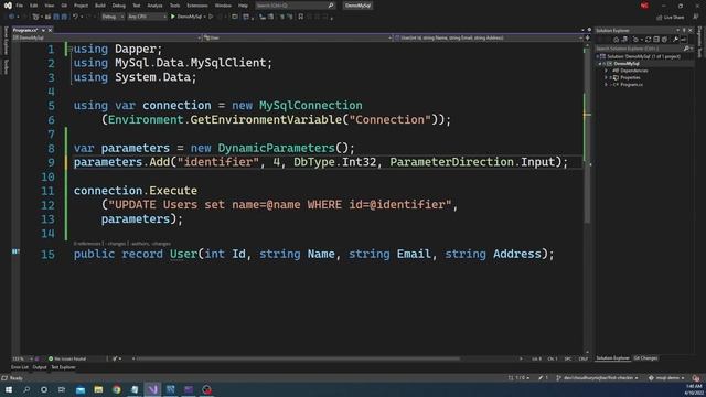 MySQL / .NET 6.0 [Create, Update and Delete operations using Dapper and C#] смотреть онлайн