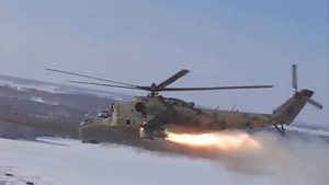 Полёт на Ми 24, зима.