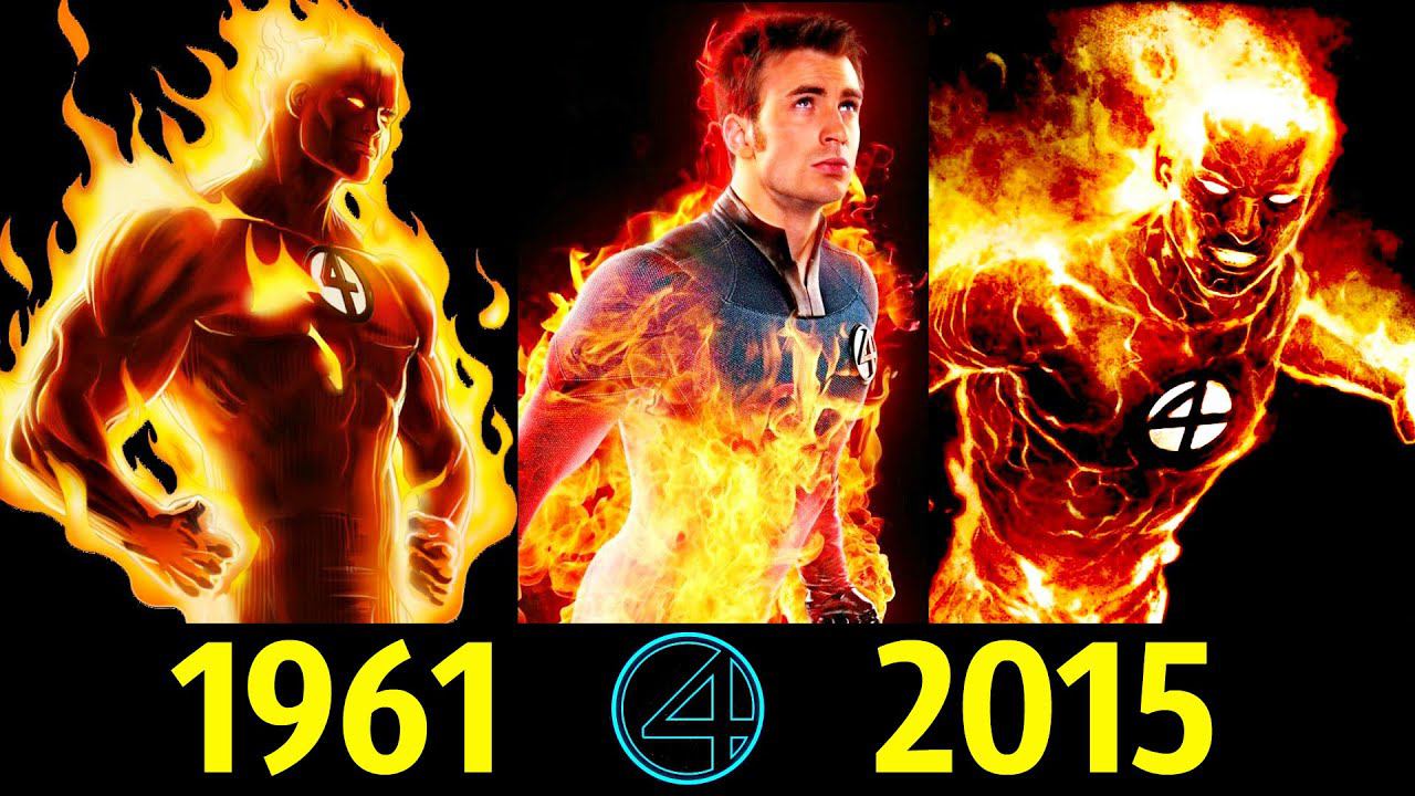 Человек Факел - Эволюция (1961 - 2015) ! Все Появления Джона Шторма !