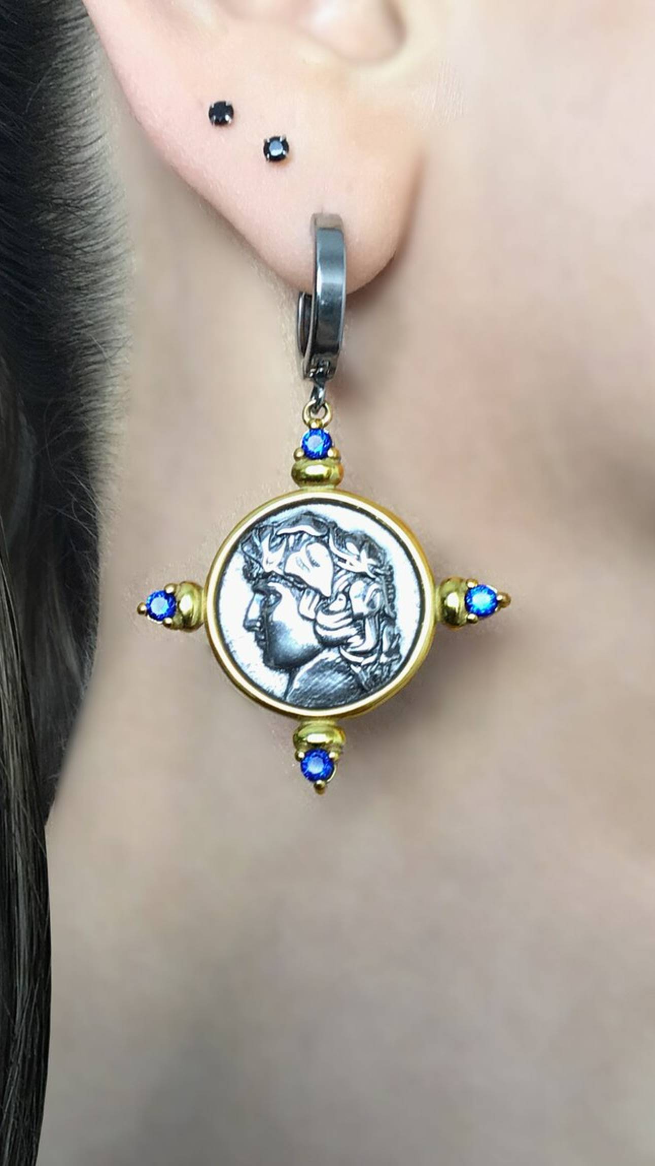 Серьги-кольца с подвесками "Римские монеты" от StarfallShop
