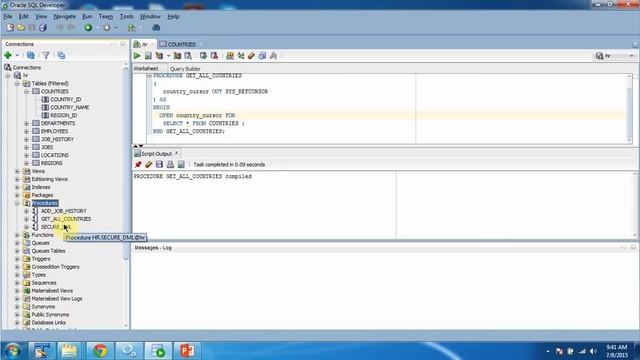 How to get all records from country table using stored procedure in Oracle DB? | Oracle DB