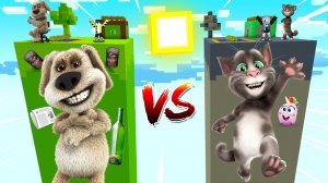 Чанк ГОВОРЯЩИЙ ТОМ против чанка ГОВОРЯЩИЙ БЕН в майнкрафт ! MY TALKING TOM VS MY TALKING BEN MINECRA