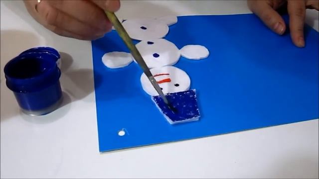 Новогодняя поделка с детьми из ватных дисков и салфеток смотреть онлайн