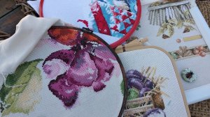 Мои процессы.Ланарте,Милл Хилл,Дименшенс.Вышивка крестом и бисером. Lanarte,Mill Hill,Dim.12.20г.