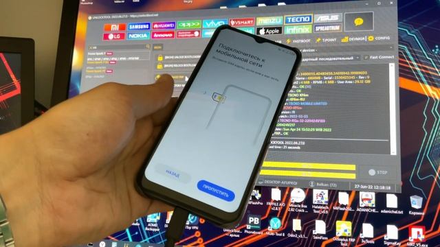 Сброс Google аккаунта TECNO SPARK 7  frp bypass с помощью unlocktool