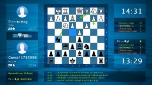 Анализ шахматной партии: ElectroMag - Guest41735956, 0-1 (по ChessFriends.com)