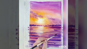 Журавли на фоне заката. Пошаговый мастер-класс.