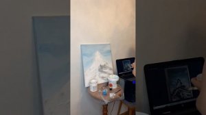 Картина текстурной пастой и акриловыми красками 🏔️ #текстурнаяпаста #текстуры #картинаназаказ #горы