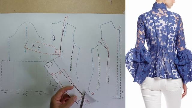 Моделируем блузку. Modelado de blusa  #курсы кройки и шитья #diseño de modas смотреть онлайн