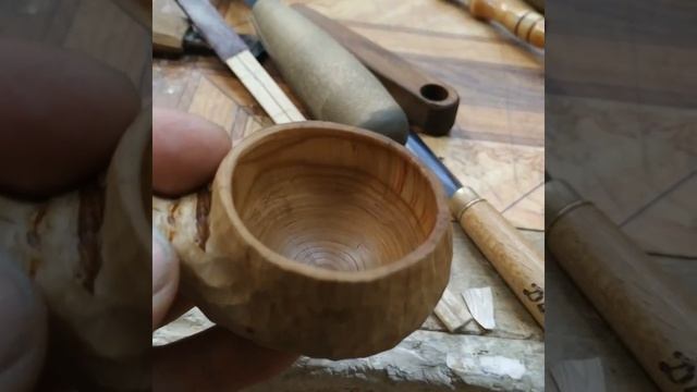 Черпачок из древесины сирени.#резьбаподереву