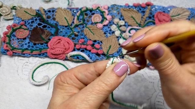 Ирландское кружево. Исправление ошибок. Об'вязка завитков. смотреть онлайн