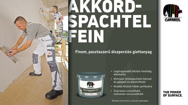 Caparol Akkordspachtel Diszperziós glett termékcsalád смотреть онлайн