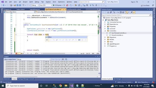 ASP DOT NET CORE MVC | GYM MANAGEMENT WEB APP | MS SQL SERVER | PART 4