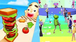 Игры Layers Roll и Frog Prince Rush все уровни прохождение и геймплей