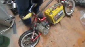 Самодельный электробайк с двигателем из электростартера