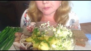 АСМР/Картошка/селедка/сало/салат/ASMR/Potatoes/herring/salad