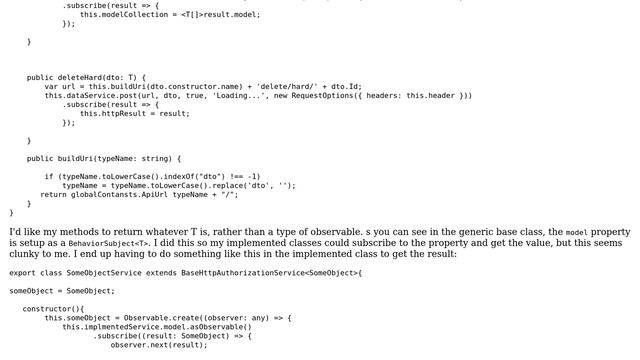 Best solution for returning results from a generic Typescript service