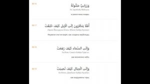 Сура 88 «Аль-Гашия | Покрывающее» - транскрипция | перевод | произношение