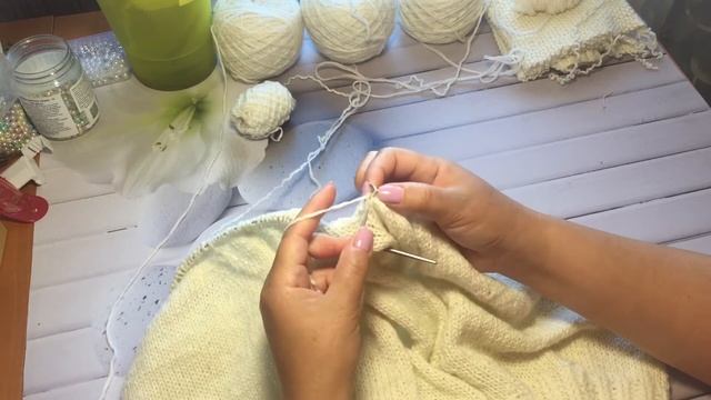 Красивая объемная КОСА спицами Крупная коса смотреть онлайн