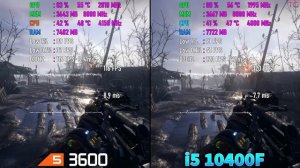 i5 10400F vs Ryzen 5 3600 Test in 10 Games