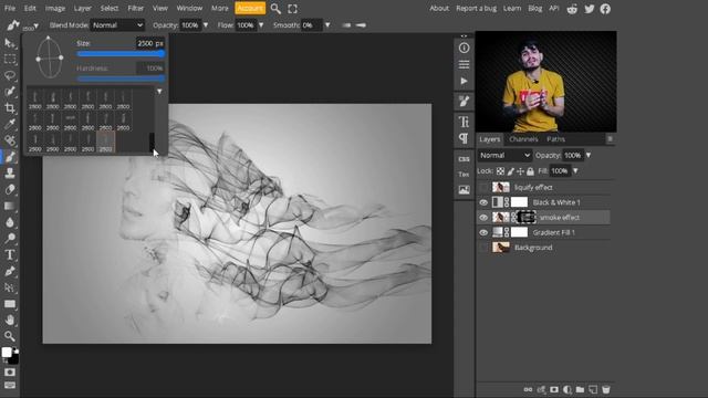 how to create a smoke effect | photopea tutorial