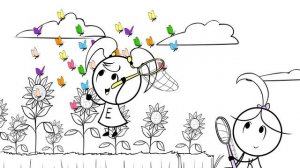 Kids Family Fun Day at the Beach building Sand Castles | EK doodles Animation