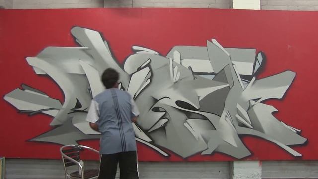 Graffiti piece #6 wildstyle time lapse - Pensil beside Mistery and Meak at the street university смотреть онлайн