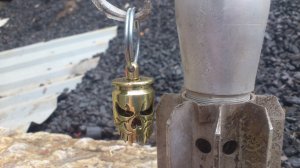 Брелок из латунной гильзы 12,7*108 .Донбасс.