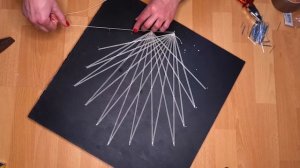 Картина в технике String art. Арт идея. DIY. Гексаидр.